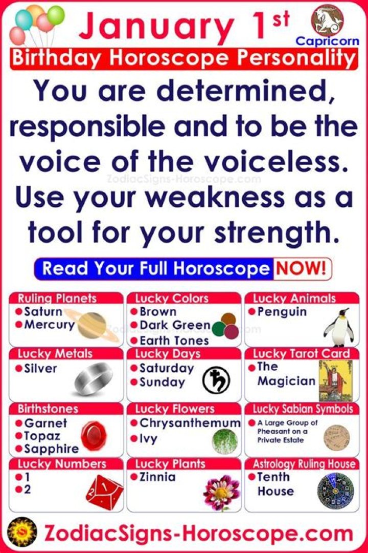 January 1 Zodiac Horoscope Birthday Personality ·
